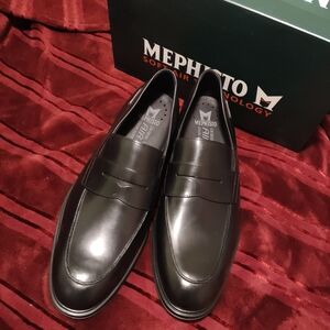 Mephisto Black Leather Men's Loafers